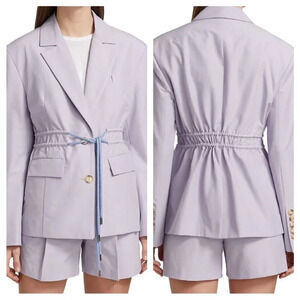 AKNVAS Amanda Drawstring Cotton Blend Blazer in Lavender Sz 6 new